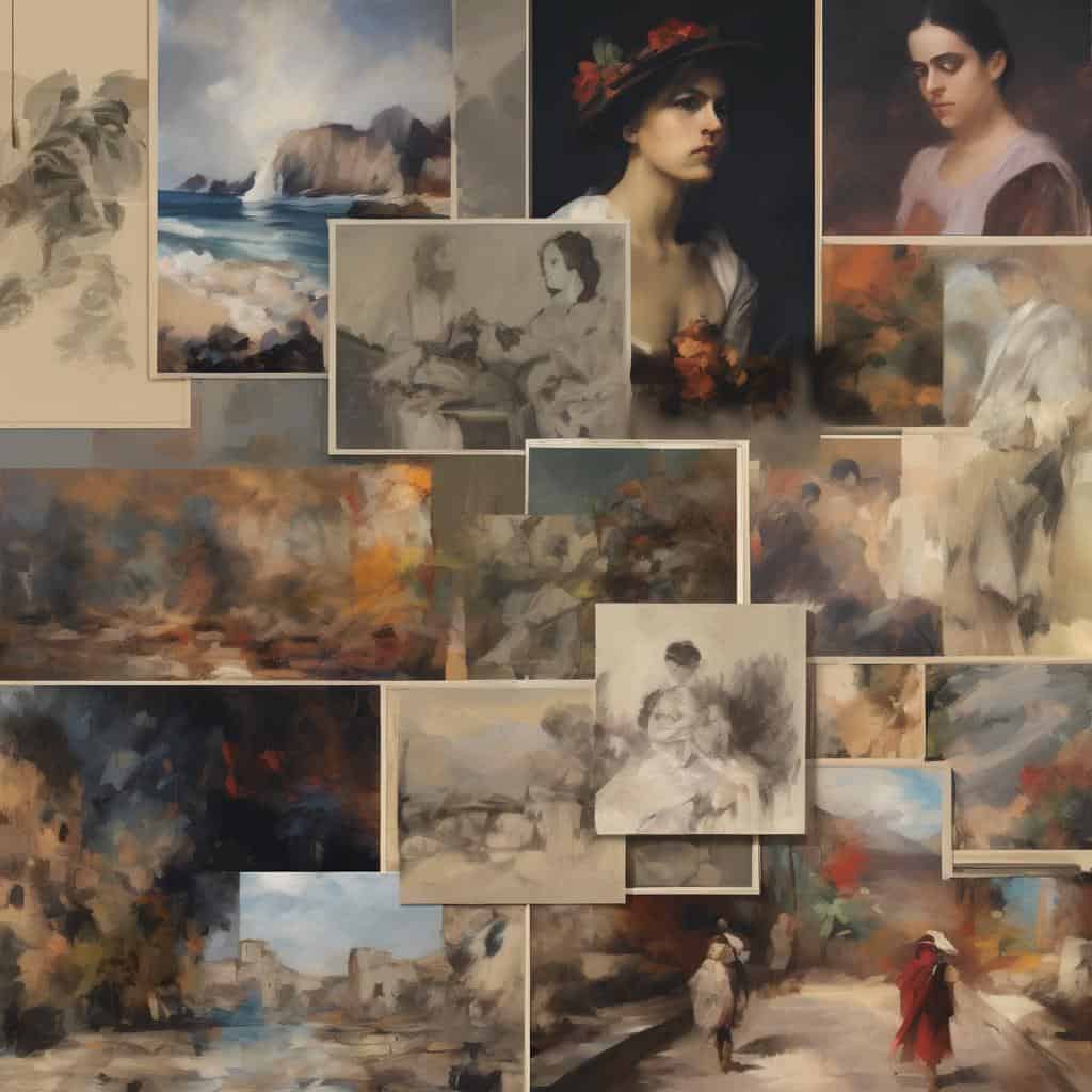 Ζωγραφικά πορτρέτα και τοπία σε καλλιτεχνικό στυλ, προσελκύοντας λάτρεις της τέχνης και προσωπικότητες.